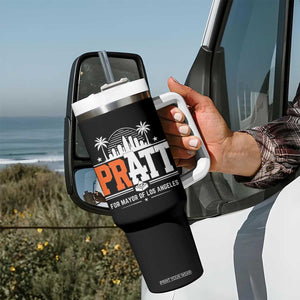 Pratt for Mayor of Los Angeles Retro Skyline Graphic Tumbler With Handle Support Local Leadership LA City California Pride TS02 Print Your Wear