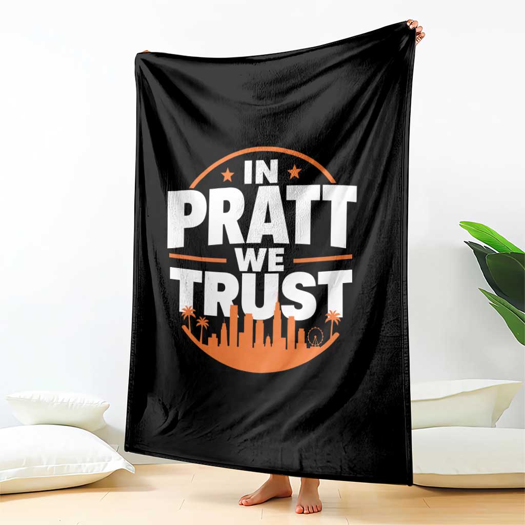 In Pratt We Trust Los Angeles Skyline Graphic Throw Blanket Patriotic LA City California Pride Local Leadership TS02 Print Your Wear