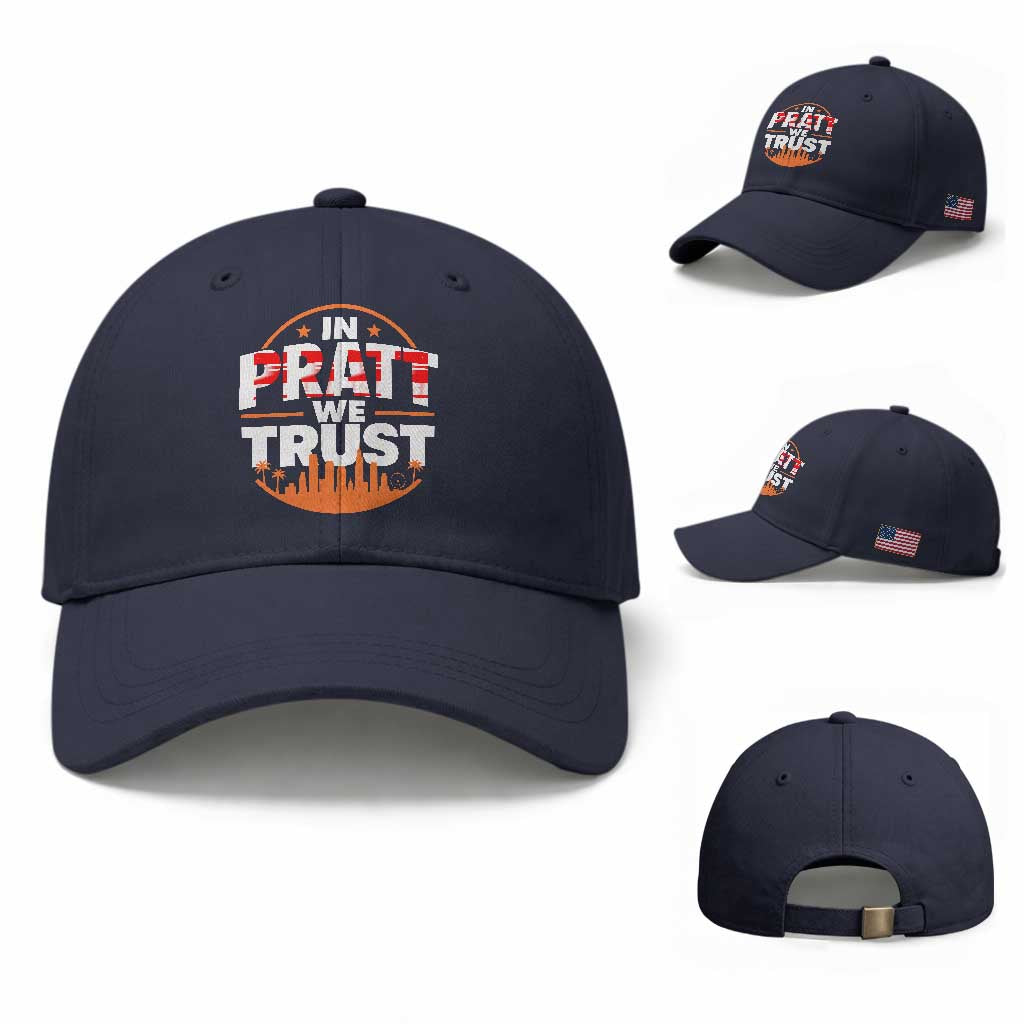 In Pratt We Trust Los Angeles Skyline Graphic Baseball Cap Patriotic LA City California Pride Local Leadership TS02 Baseball Cap Universal Fit Navy Print Your Wear