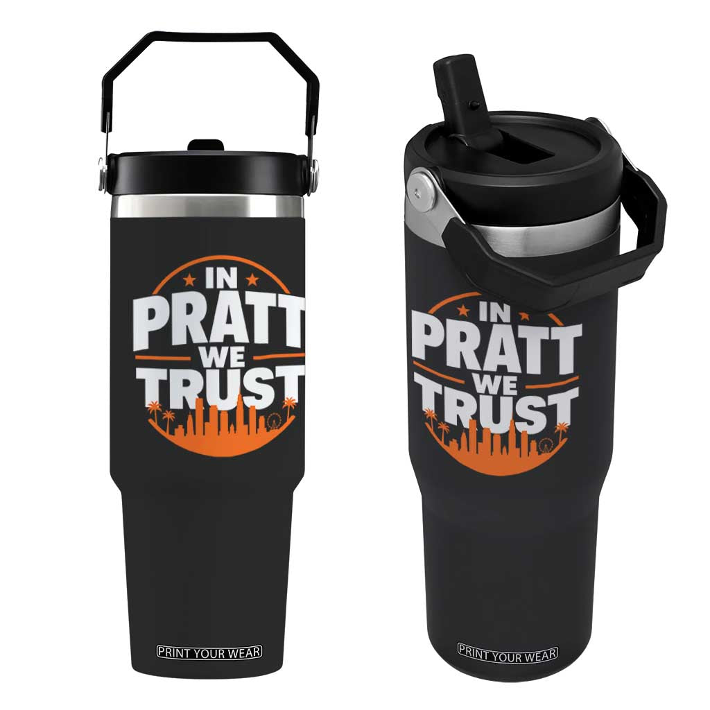In Pratt We Trust Los Angeles Skyline Graphic Flip Straw Tumbler Patriotic LA City California Pride Local Leadership TS02 One Size: 30 oz Black Print Your Wear