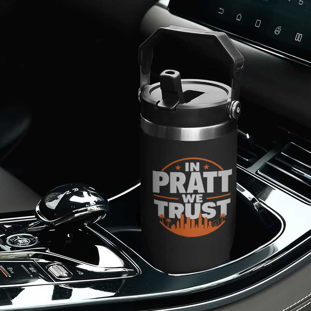 In Pratt We Trust Los Angeles Skyline Graphic Flip Straw Tumbler Patriotic LA City California Pride Local Leadership TS02 Print Your Wear