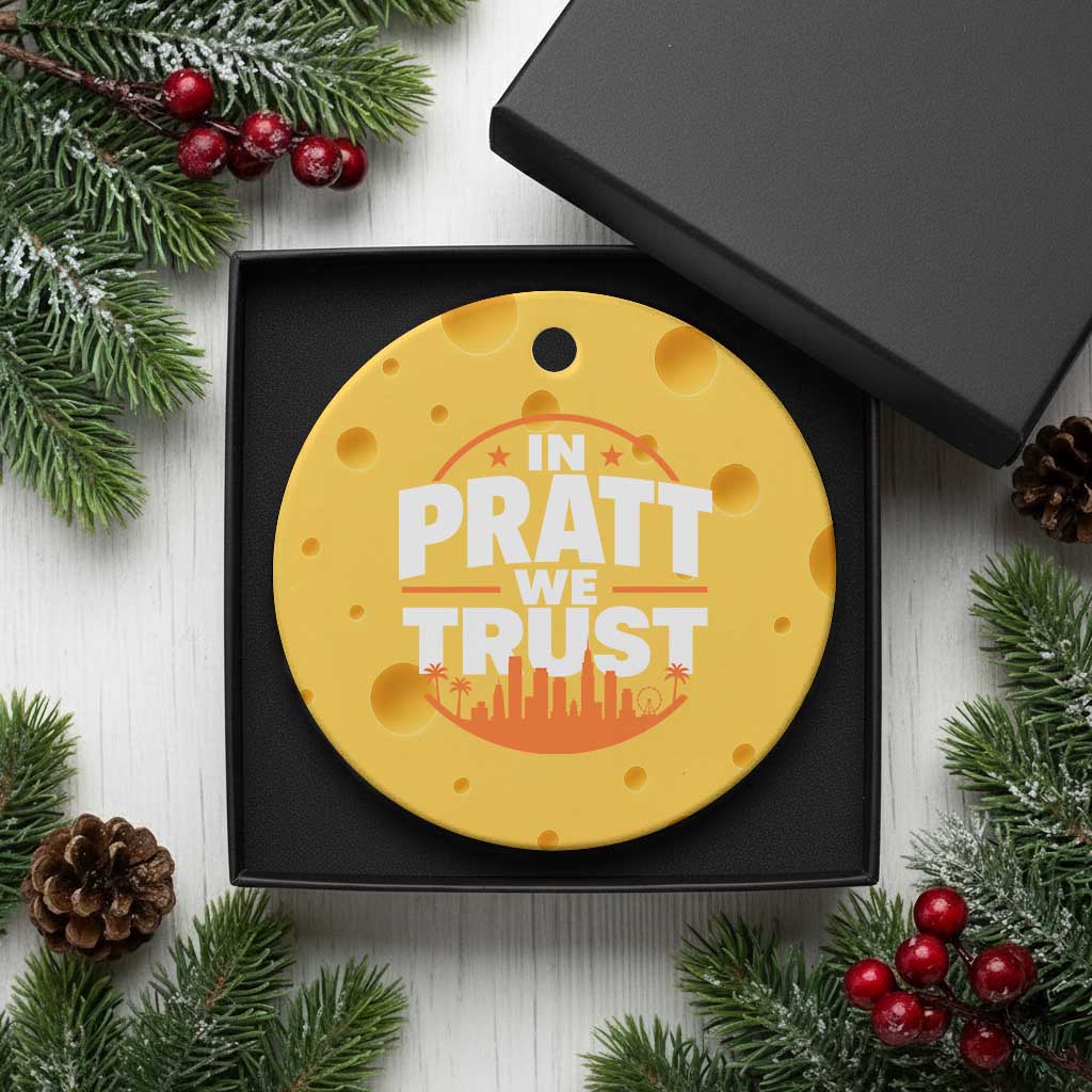 In Pratt We Trust Los Angeles Skyline Graphic Ceramic Ornament Patriotic LA City California Pride Local Leadership TS02 1pc Yellow Cheese Print Your Wear