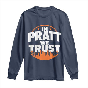 In Pratt We Trust Los Angeles Skyline Graphic Long Sleeve Shirt Patriotic LA City California Pride Local Leadership TS02 Navy Print Your Wear