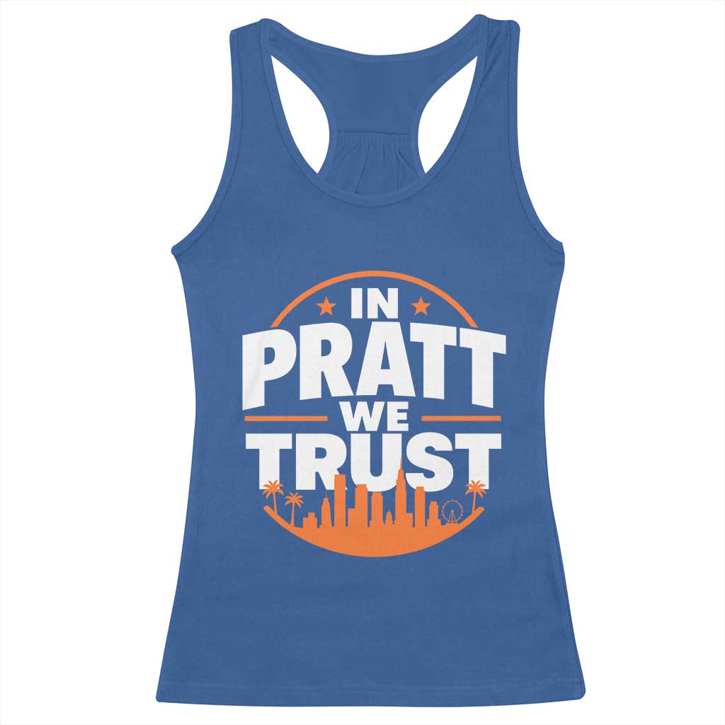 In Pratt We Trust Los Angeles Skyline Graphic Racerback Tank Top Patriotic LA City California Pride Local Leadership TS02 Royal Blue Print Your Wear