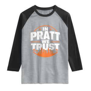 In Pratt We Trust Los Angeles Skyline Graphic Raglan Shirt Patriotic LA City California Pride Local Leadership TS02 Heather Gray Black Print Your Wear
