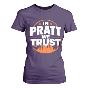 In Pratt We Trust Los Angeles Skyline Graphic T Shirt For Women Patriotic LA City California Pride Local Leadership TS02 Purple Print Your Wear