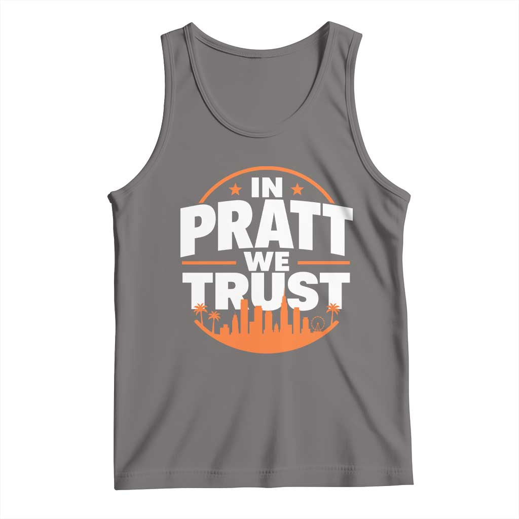In Pratt We Trust Los Angeles Skyline Graphic Tank Top Patriotic LA City California Pride Local Leadership TS02 Deep Heather Print Your Wear
