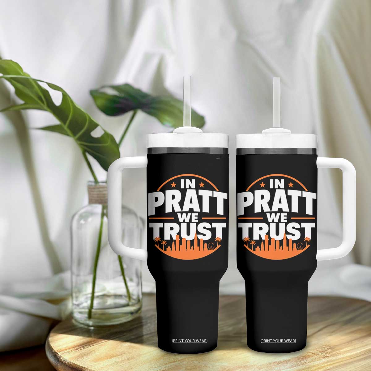 In Pratt We Trust Los Angeles Skyline Graphic Tumbler With Handle Patriotic LA City California Pride Local Leadership TS02 Print Your Wear