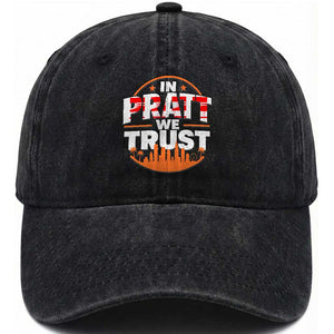 In Pratt We Trust Los Angeles Skyline Graphic Washed Cotton Baseball Cap Patriotic LA City California Pride Local Leadership TS02 Print Your Wear