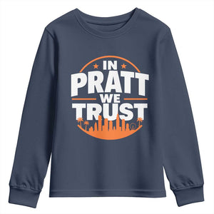 In Pratt We Trust Los Angeles Skyline Graphic Youth Sweatshirt Patriotic LA City California Pride Local Leadership TS02 Navy Print Your Wear