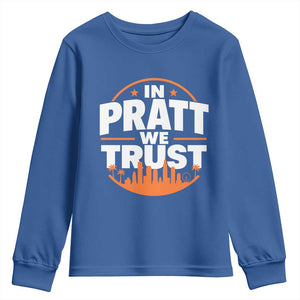 In Pratt We Trust Los Angeles Skyline Graphic Youth Sweatshirt Patriotic LA City California Pride Local Leadership TS02 Royal Blue Print Your Wear
