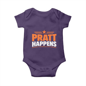 Pratt Happens Los Angeles 2026 Baby Onesie Funny Political Patriotic LA City California Pride Leadership TS02 Purple Print Your Wear
