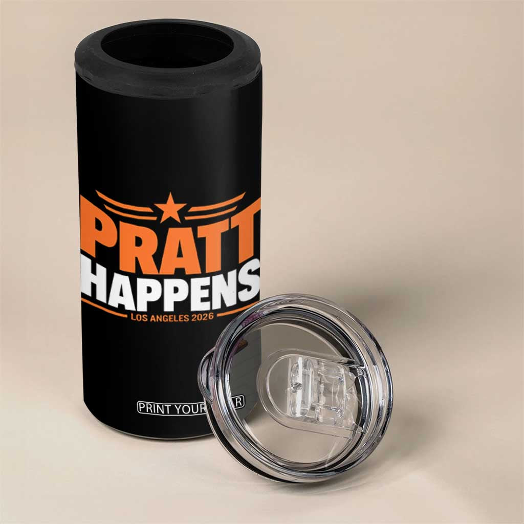 Pratt Happens Los Angeles 2026 4 in 1 Can Cooler Tumbler Funny Political Patriotic LA City California Pride Leadership TS02 Print Your Wear