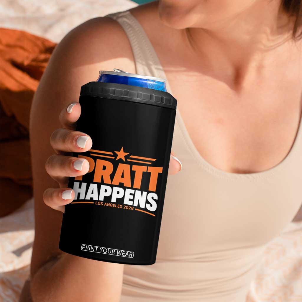 Pratt Happens Los Angeles 2026 4 in 1 Can Cooler Tumbler Funny Political Patriotic LA City California Pride Leadership TS02 Print Your Wear