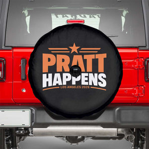 Pratt Happens Los Angeles 2026 Spare Tire Cover Funny Political Patriotic LA City California Pride Leadership TS02 Black Print Your Wear
