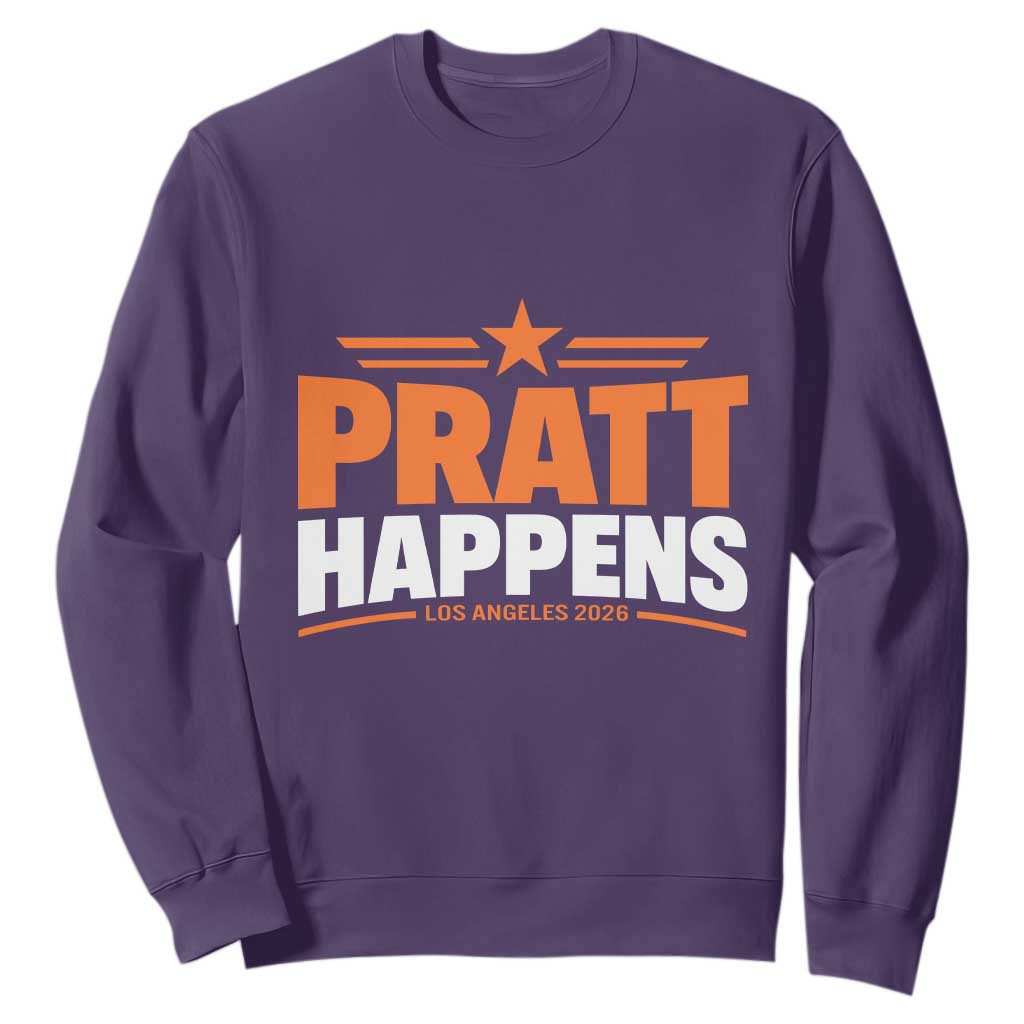 Pratt Happens Los Angeles 2026 Sweatshirt Funny Political Patriotic LA City California Pride Leadership TS02 Purple Print Your Wear