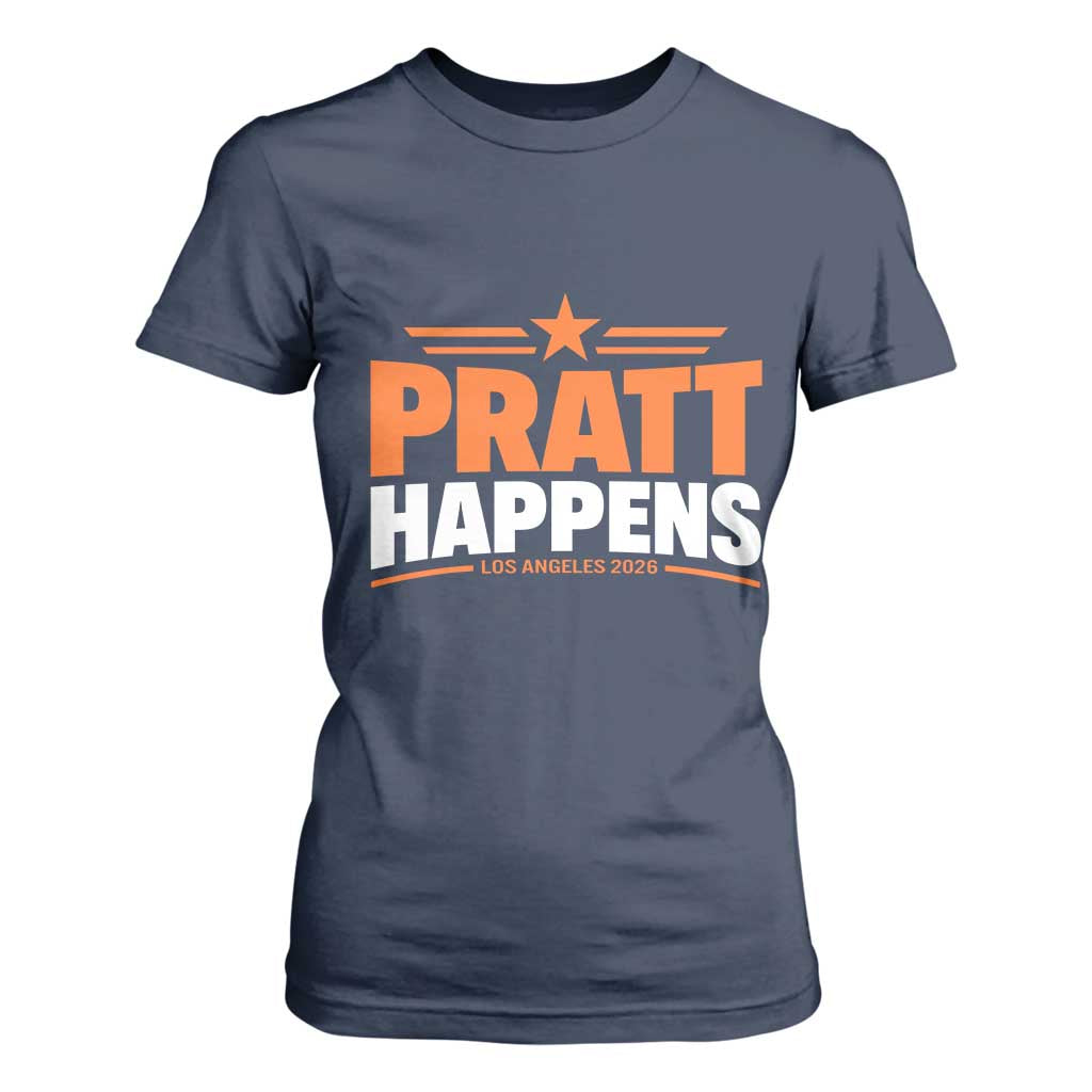Pratt Happens Los Angeles 2026 T Shirt For Women Funny Political Patriotic LA City California Pride Leadership TS02 Navy Print Your Wear
