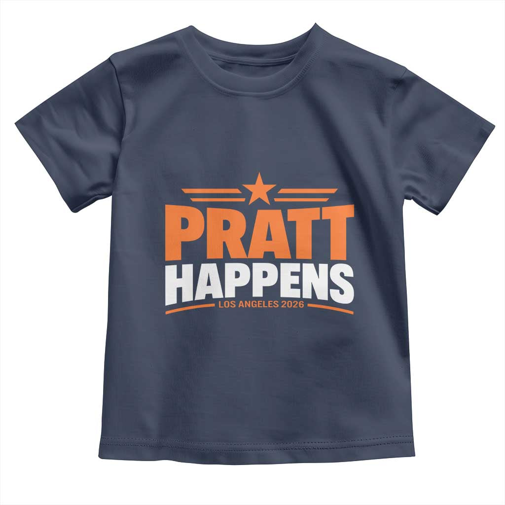 Pratt Happens Los Angeles 2026 Toddler T Shirt Funny Political Patriotic LA City California Pride Leadership TS02 Navy Print Your Wear