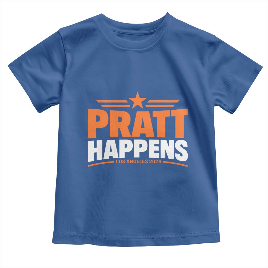 Pratt Happens Los Angeles 2026 Toddler T Shirt Funny Political Patriotic LA City California Pride Leadership TS02 Royal Blue Print Your Wear