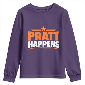 Pratt Happens Los Angeles 2026 Youth Sweatshirt Funny Political Patriotic LA City California Pride Leadership TS02 Purple Print Your Wear