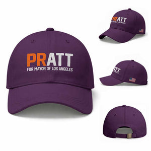 Pratt for Mayor Los Angeles Baseball Cap LA City Caliornia Pride Political Campaign Supporter TS02 Baseball Cap Universal Fit Purple Print Your Wear