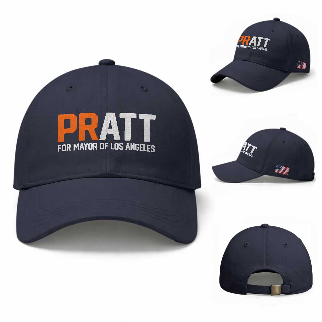 Pratt for Mayor Los Angeles Baseball Cap LA City Caliornia Pride Political Campaign Supporter TS02 Baseball Cap Universal Fit Navy Print Your Wear