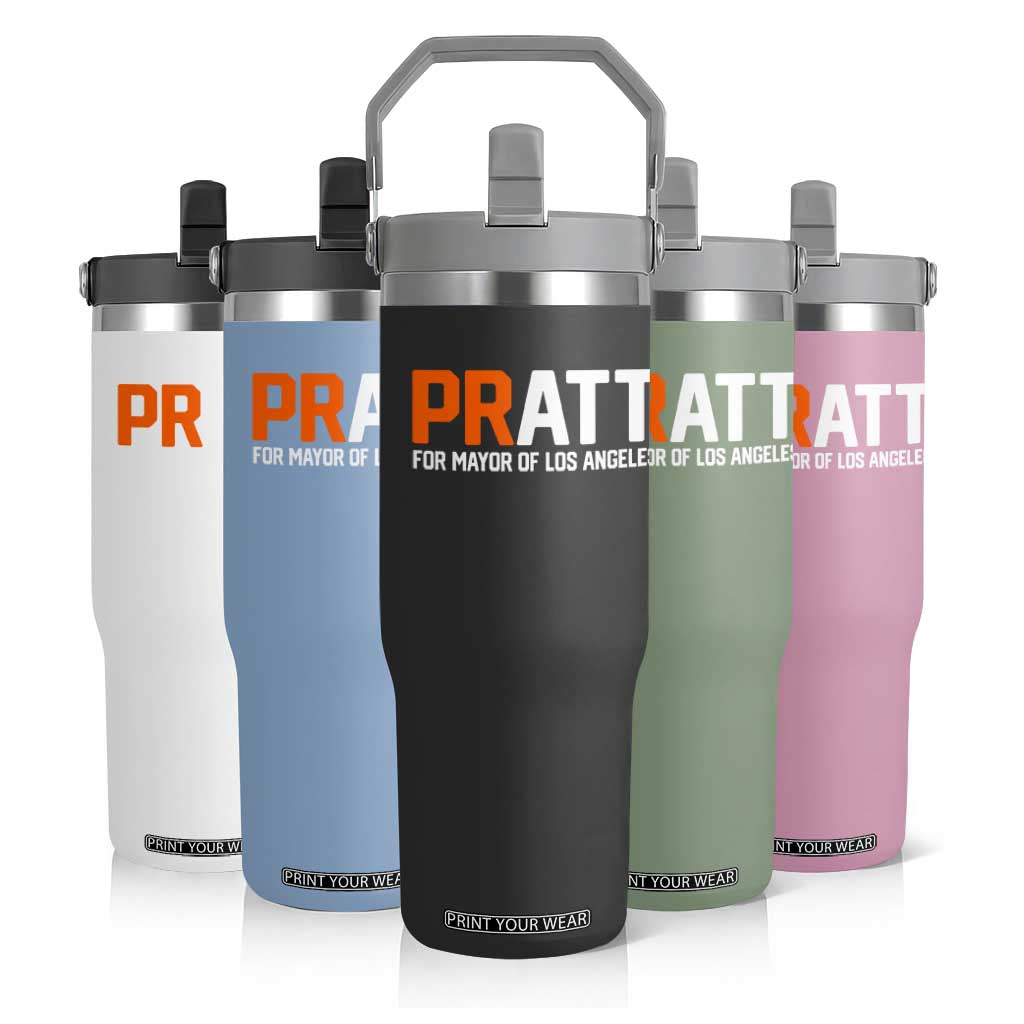 Pratt for Mayor Los Angeles Flip Straw Tumbler LA City Caliornia Pride Political Campaign Supporter TS02 Print Your Wear