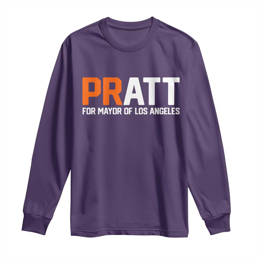 Pratt for Mayor Los Angeles Long Sleeve Shirt LA City Caliornia Pride Political Campaign Supporter TS02 Purple Print Your Wear