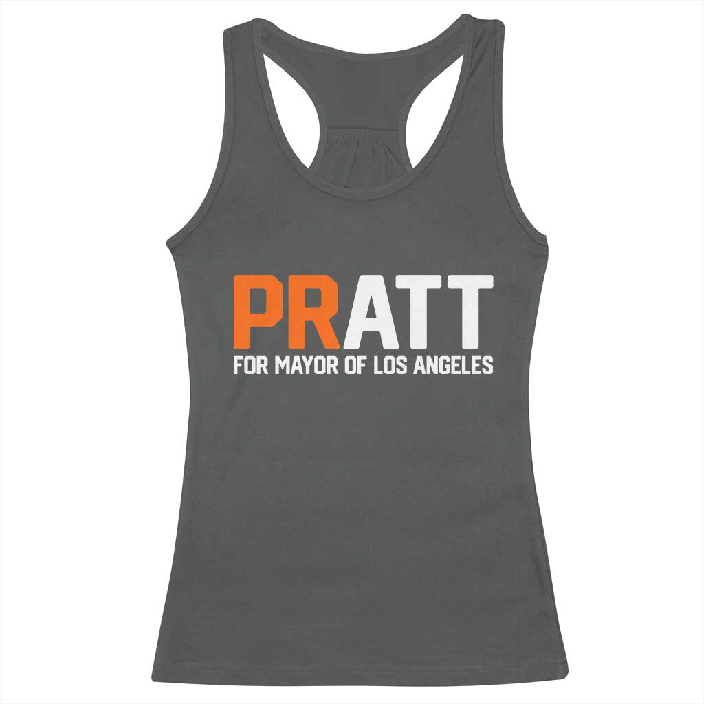 Pratt for Mayor Los Angeles Racerback Tank Top LA City Caliornia Pride Political Campaign Supporter TS02 Dark Heather Print Your Wear