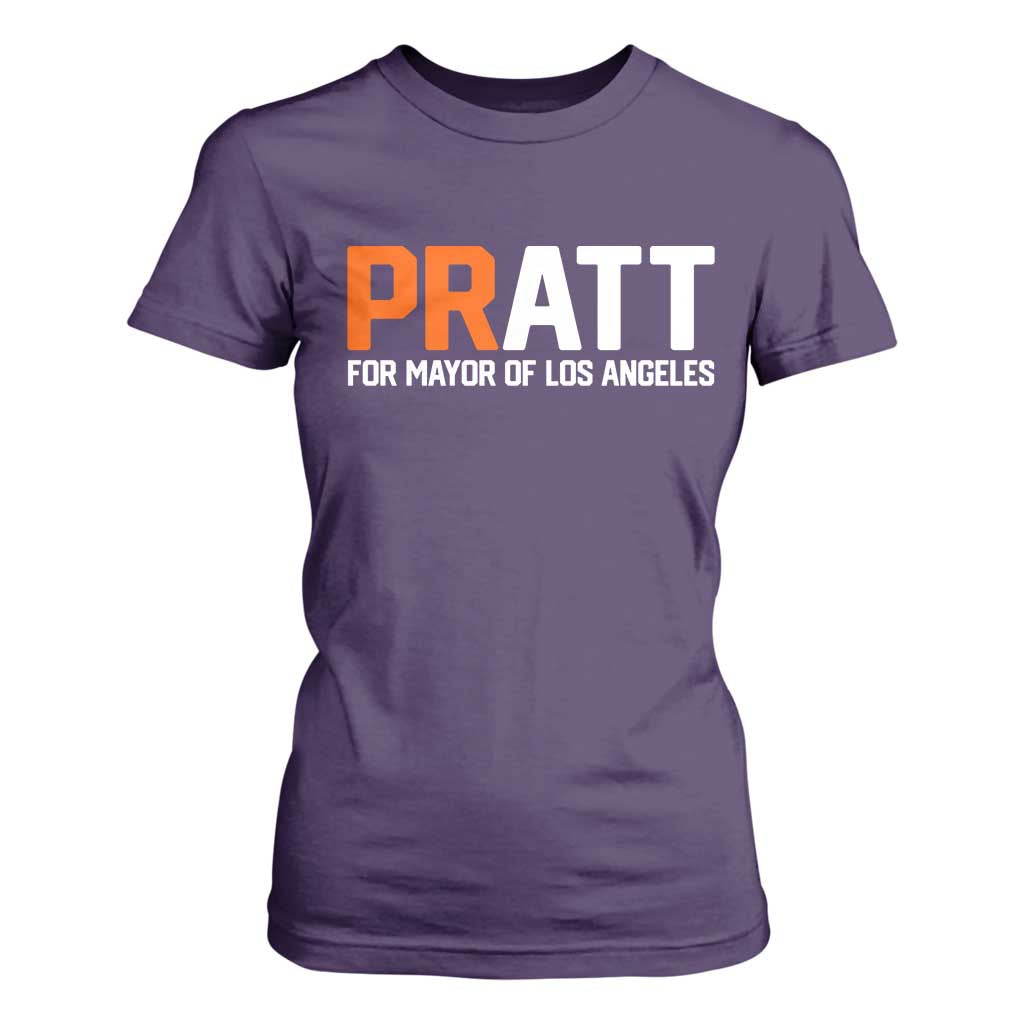 Pratt for Mayor Los Angeles T Shirt For Women LA City Caliornia Pride Political Campaign Supporter TS02 Purple Print Your Wear