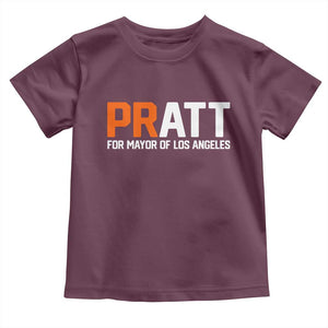 Pratt for Mayor Los Angeles Toddler T Shirt LA City Caliornia Pride Political Campaign Supporter TS02 Maroon Print Your Wear