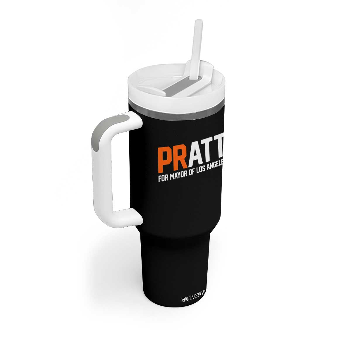Pratt for Mayor Los Angeles Tumbler With Handle LA City Caliornia Pride Political Campaign Supporter TS02 Print Your Wear
