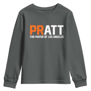 Pratt for Mayor Los Angeles Youth Sweatshirt LA City Caliornia Pride Political Campaign Supporter TS02 Dark Heather Print Your Wear