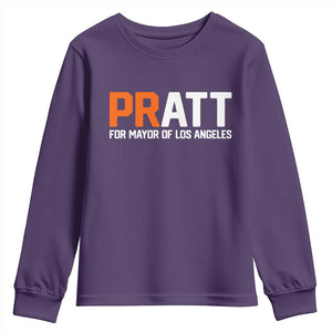 Pratt for Mayor Los Angeles Youth Sweatshirt LA City Caliornia Pride Political Campaign Supporter TS02 Purple Print Your Wear