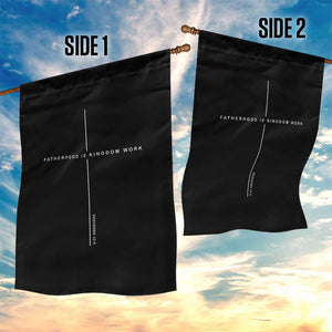 Christian Dad Fatherhood Is Kingdom Work Garden Flag Bible Verse Proverbs 22 6 Minimalist Faith-Based Gift Fathers Day