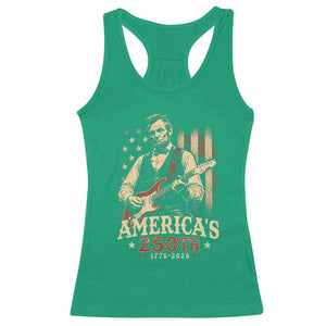 USA 250th 1776 to 2026 Rock Star Abraham Lincoln Racerback Tank Top Vintage Electric Guitar Player Patriotic Us Flag Semiquincentennial