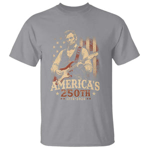 USA 250th 1776 to 2026 Rock Star Abraham Lincoln T Shirt Vintage Electric Guitar Player Patriotic Us Flag Semiquincentennial