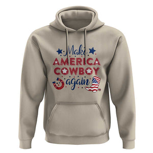 Retro Western Hoodie Make America A Cowboy Again Country Lifestyle Rodeo TS02 Sand Print Your Wear