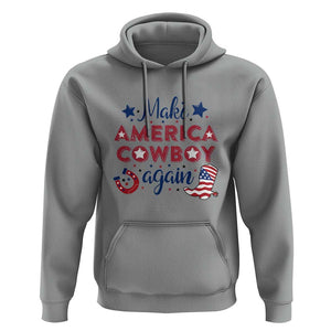 Retro Western Hoodie Make America A Cowboy Again Country Lifestyle Rodeo TS02 Sport Gray Print Your Wear