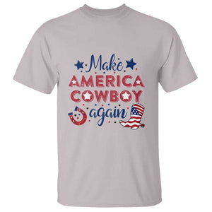 Retro Western T Shirt Make America A Cowboy Again Country Lifestyle Rodeo TS02 Ice Gray Print Your Wear