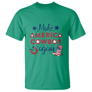 Retro Western T Shirt Make America A Cowboy Again Country Lifestyle Rodeo TS02 Irish Green Print Your Wear