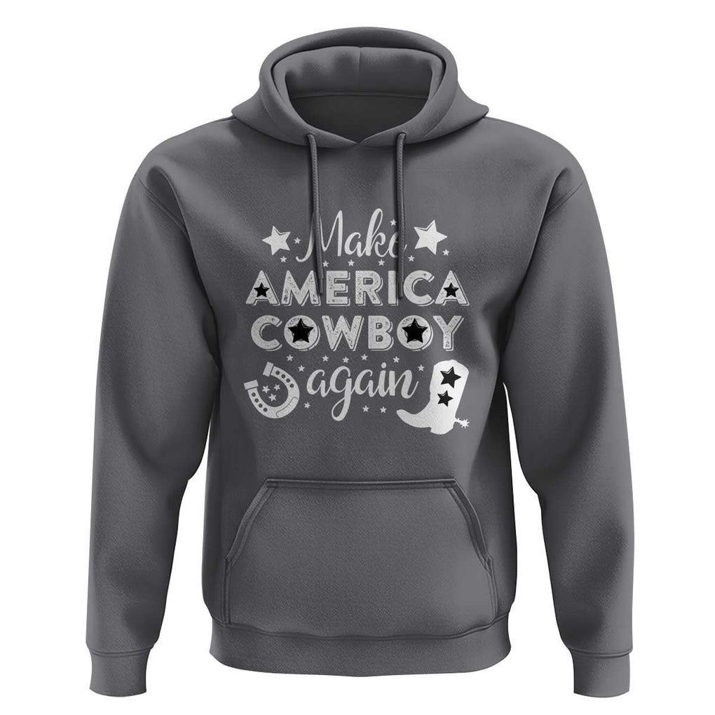 Retro Western Hoodie Make America A Cowboy Again Country Lifestyle Rodeo TS02 Charcoal Print Your Wear