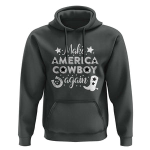 Retro Western Hoodie Make America A Cowboy Again Country Lifestyle Rodeo TS02 Dark Heather Print Your Wear