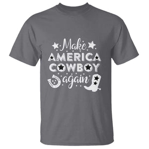 Retro Western T Shirt Make America A Cowboy Again Country Lifestyle Rodeo TS02 Charcoal Print Your Wear
