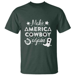 Retro Western T Shirt Make America A Cowboy Again Country Lifestyle Rodeo TS02 Dark Forest Green Print Your Wear