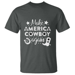 Retro Western T Shirt Make America A Cowboy Again Country Lifestyle Rodeo TS02 Dark Heather Print Your Wear