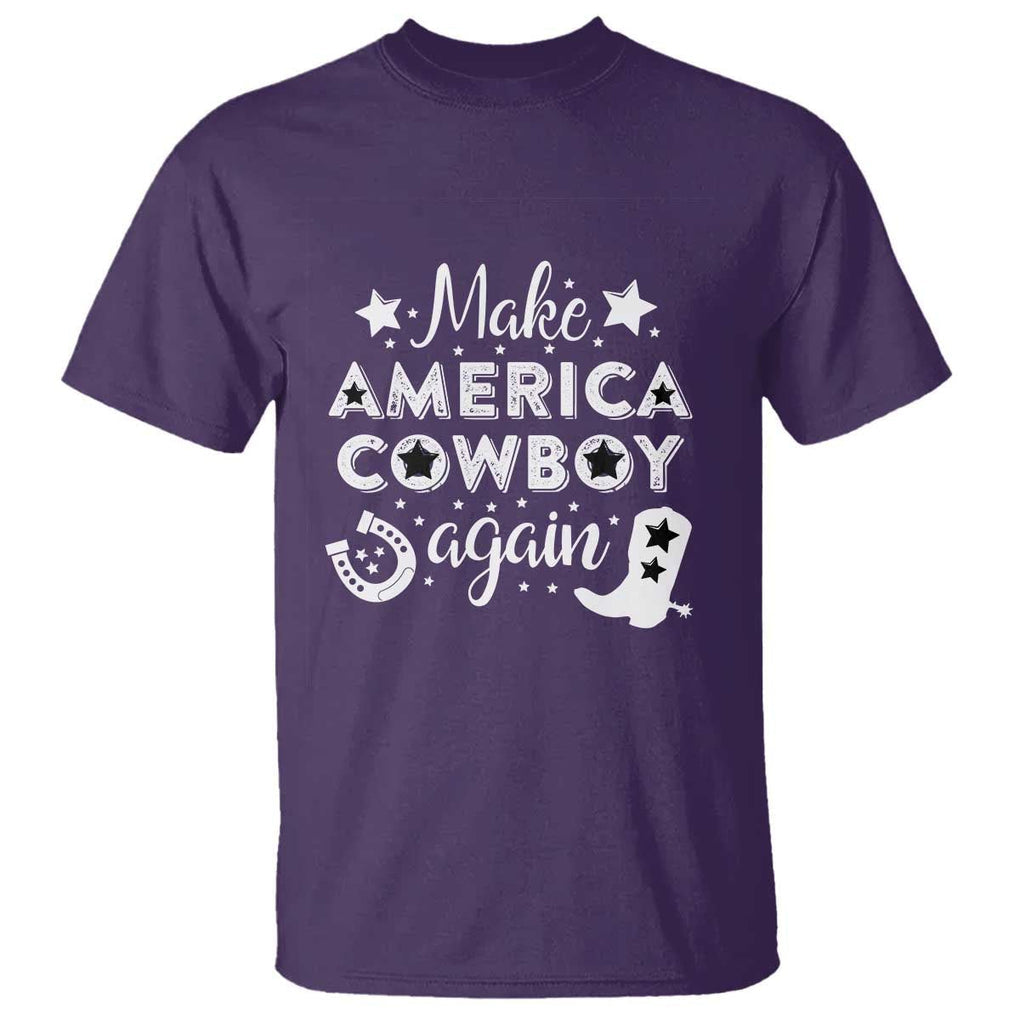 Retro Western T Shirt Make America A Cowboy Again Country Lifestyle Rodeo TS02 Purple Print Your Wear