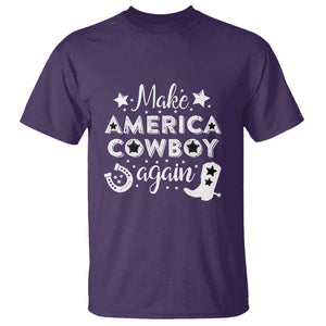 Retro Western T Shirt Make America A Cowboy Again Country Lifestyle Rodeo TS02 Purple Print Your Wear