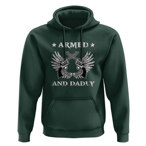 Funny Western Dad Hoodie Armed And Dadly American Fathers Vintage Retro TS02 Dark Forest Green Print Your Wear