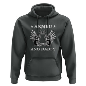 Funny Western Dad Hoodie Armed And Dadly American Fathers Vintage Retro TS02 Dark Heather Print Your Wear